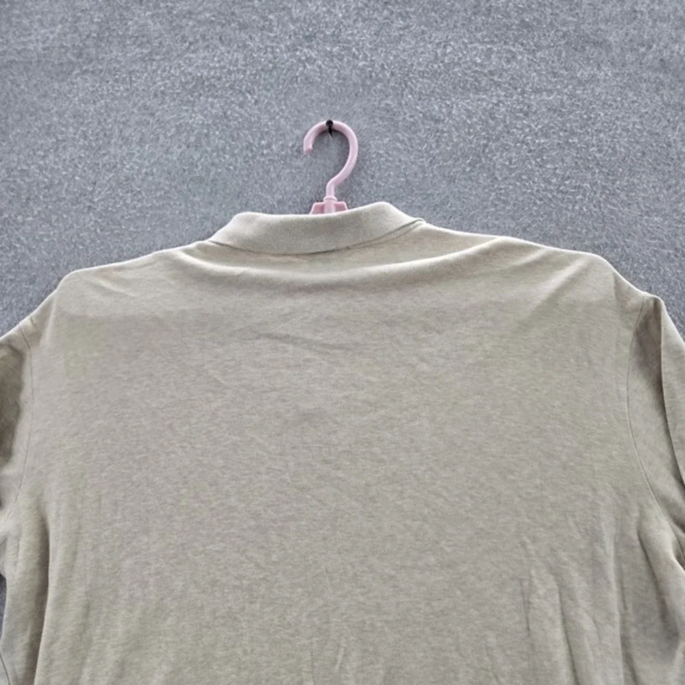 VINTAGE Polo By Ralph Lauren Men Polo XXL Beige Long Sleeve Logo Pony Embroidere